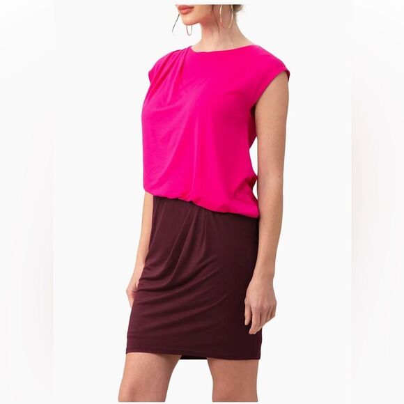 NEW Trina Turk 5th Avenue Colorblocked Blouson Minidress Elegant Size L - Picture 3 of 12